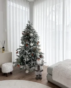 Sneklædt juletræ BASSIE 120 cm Hvid