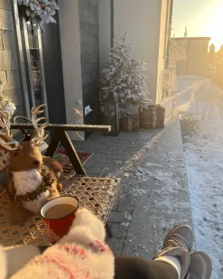 Sneklædt juletræ BASSIE 120 cm Hvid