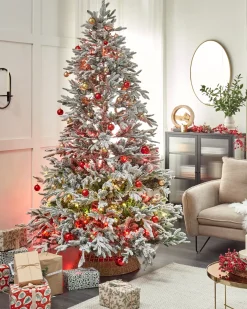 Sneklædt juletræ BASSIE 240 cm Hvid