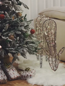 Sneklædt juletræ BASSIE 210 cm Hvid