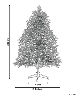 Sneklædt juletræ BRISCO 210 cm Hvid