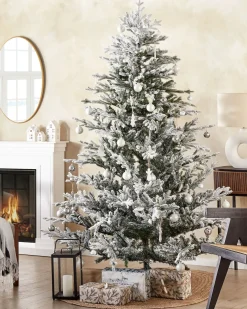 Sneklædt juletræ BRISCO 210 cm Hvid