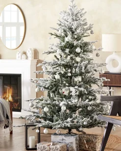 Sneklædt juletræ BRISCO 180 cm Hvid