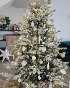 Sneklædt juletræ BRISCO 180 cm Hvid