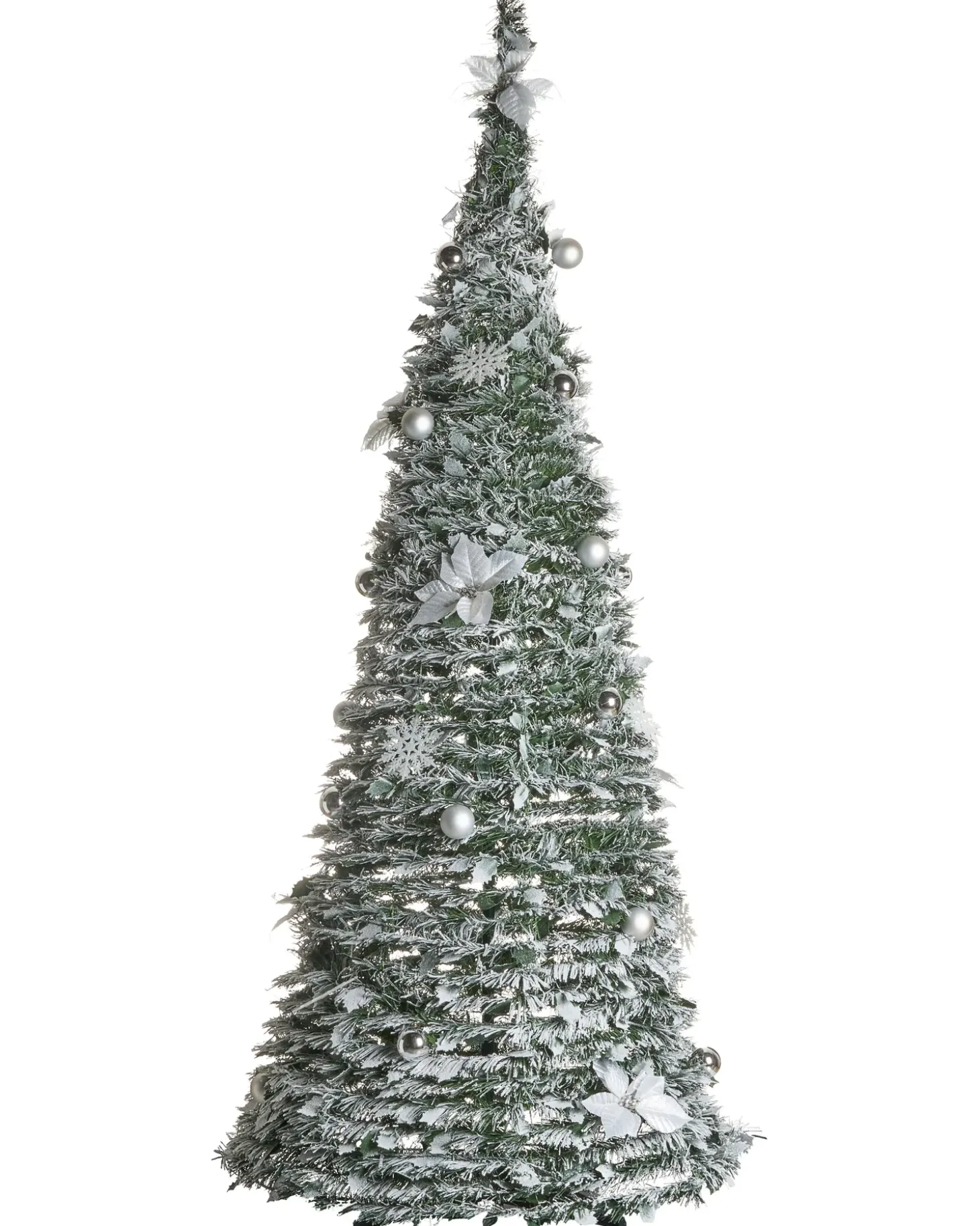 Sneklædt juletræ Foldbar LED FIRVANA 185 cm Hvid