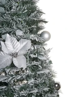 Sneklædt juletræ Foldbar LED FIRVANA 185 cm Hvid