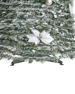 Sneklædt juletræ Foldbar LED FIRVANA 185 cm Hvid