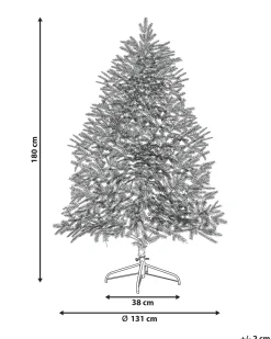 Sneklædt juletræ LED BRISCO 180 cm Hvid