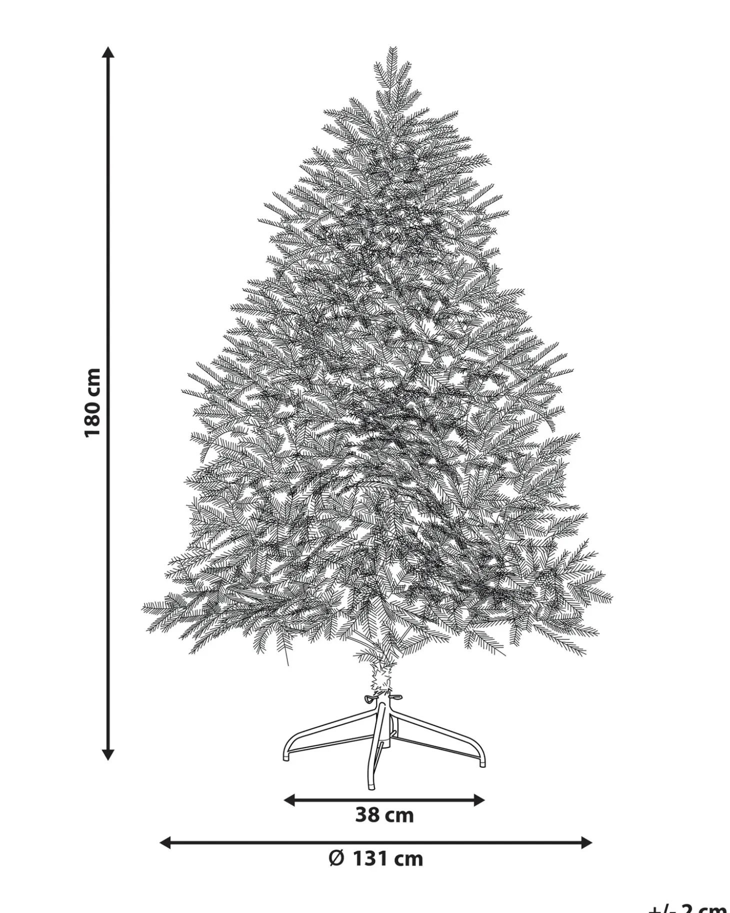 Sneklædt juletræ LED BRISCO 180 cm Hvid