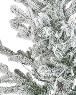 Sneklædt juletræ LED BRISCO 180 cm Hvid