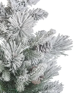 Sneklædt juletræ LED MALIGNE 90 cm Hvid