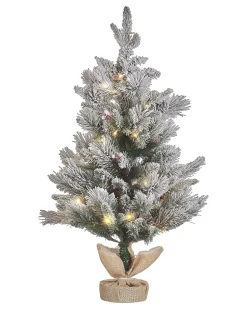 Sneklædt juletræ LED MALIGNE 90 cm Hvid