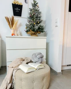 Sneklædt juletræ LED MALIGNE 90 cm Hvid