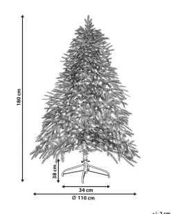 Sneklædt juletræ LED MIETTE 180 cm Hvid