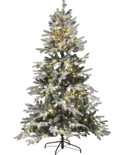 Sneklædt juletræ LED MIETTE 180 cm Hvid