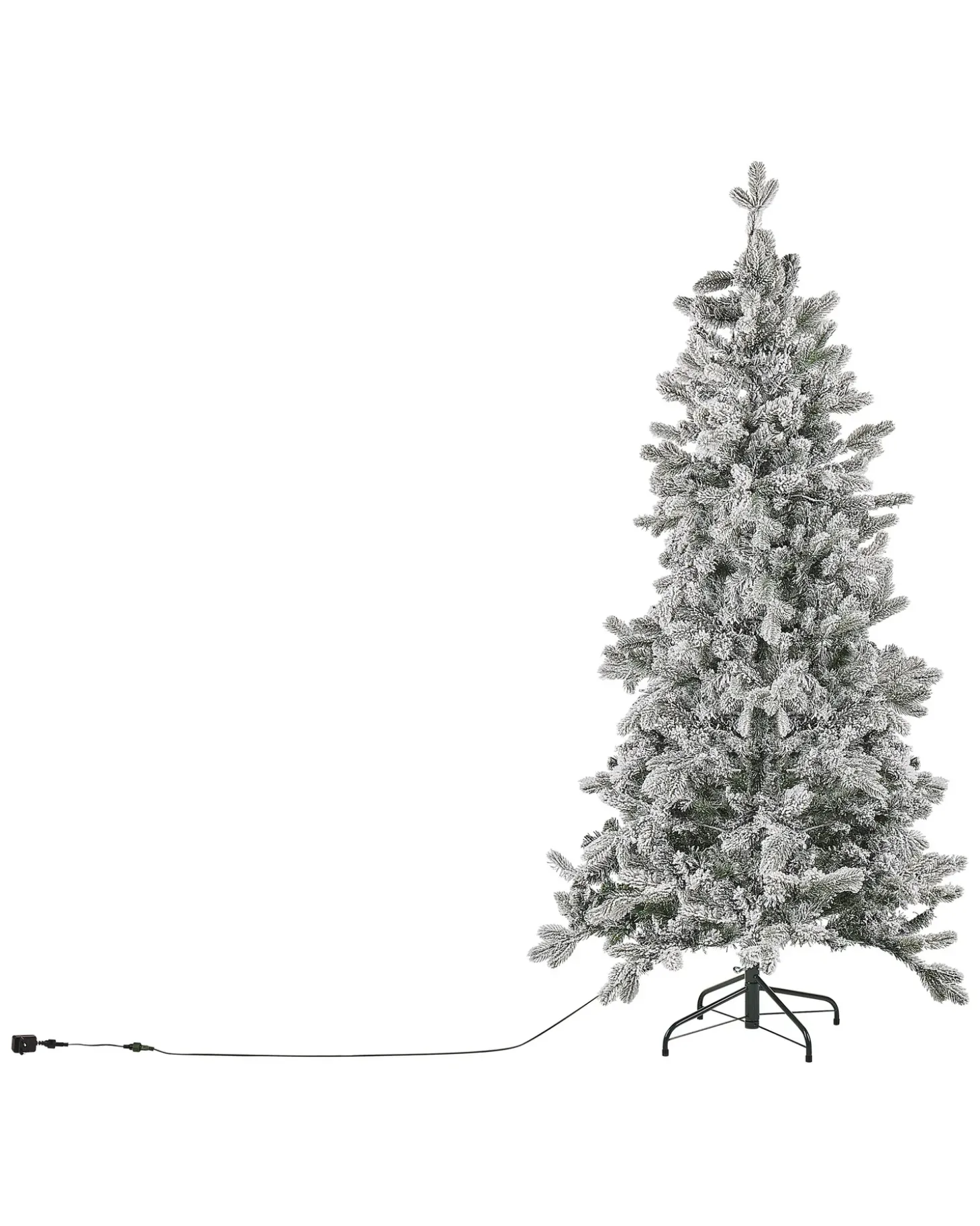 Sneklædt juletræ LED TATLOW 180 cm Grøn