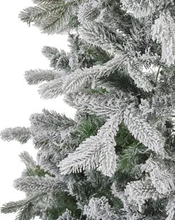 Sneklædt juletræ LED TATLOW 180 cm Grøn