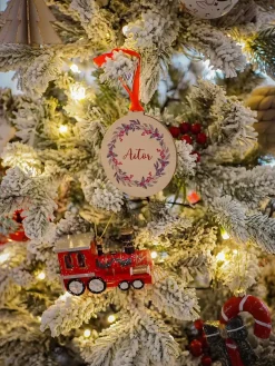 Sneklædt juletræ LED TATLOW 180 cm Grøn