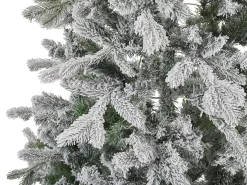 Sneklædt juletræ LED TATLOW 210 cm Grøn
