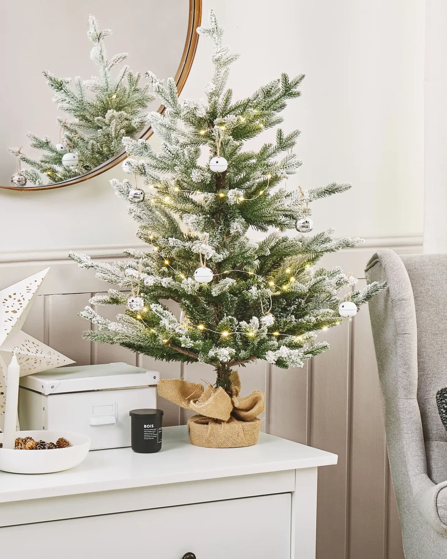 Sneklædt juletræ RINGROSE 90 cm Grøn