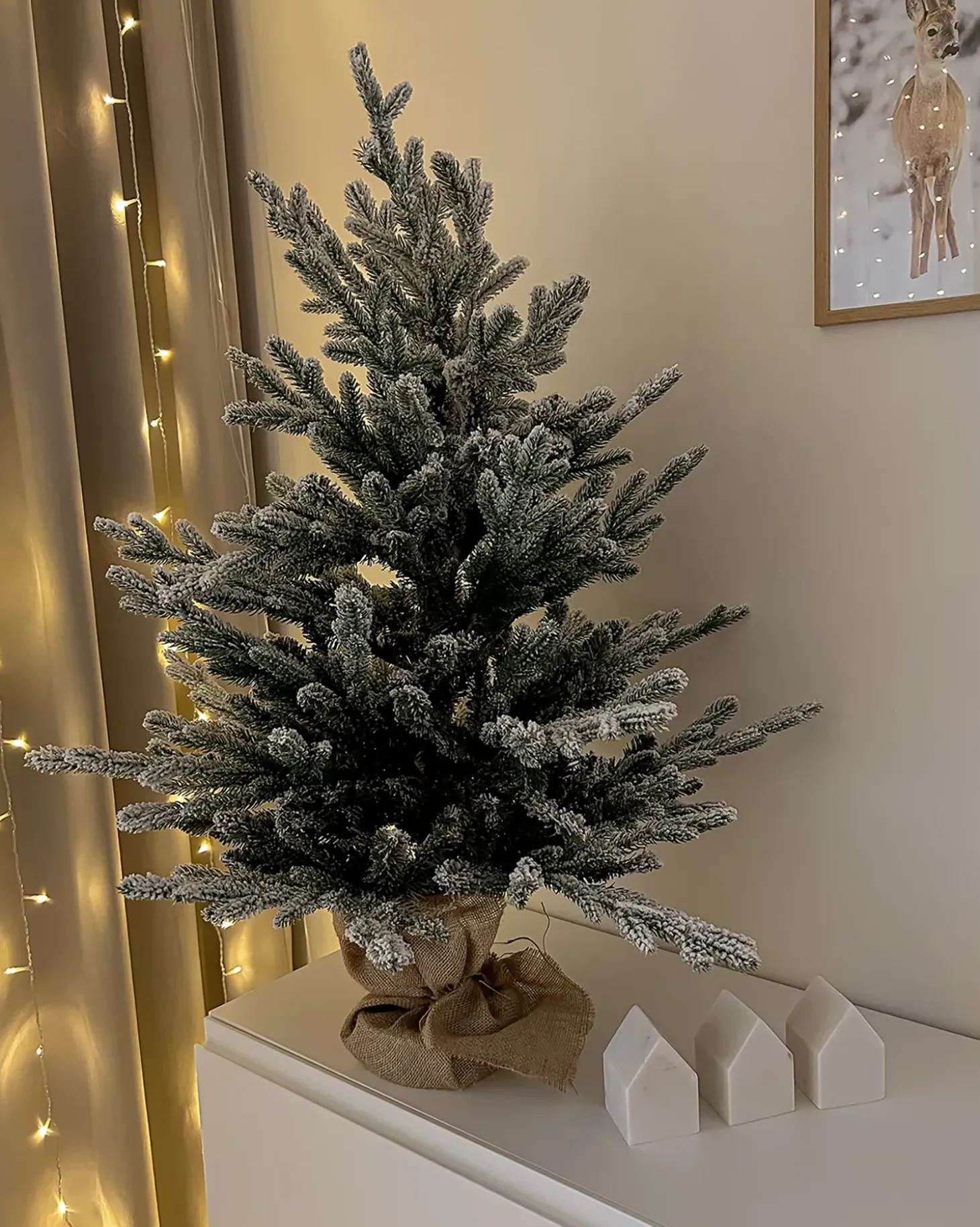 Sneklædt juletræ RINGROSE 90 cm Grøn