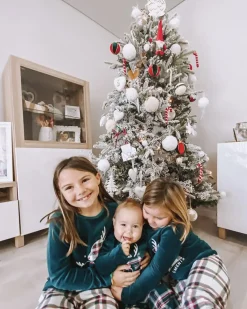 Sneklædt juletræ TOMICHI 210 cm Hvid