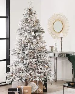 Sneklædt juletræ TOMICHI 210 cm Hvid