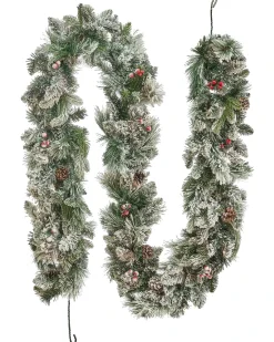 Sneklædt juleguirlande LED WHITEHORN 270 cm Hvid