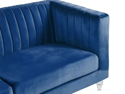 Sofa 3 personers ARVIKA Velour Navy Blå