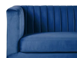 Sofa 3 personers ARVIKA Velour Navy Blå