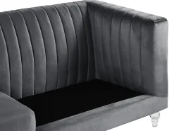 Sofa 3 personers ARVIKA Velour Mørkegrå