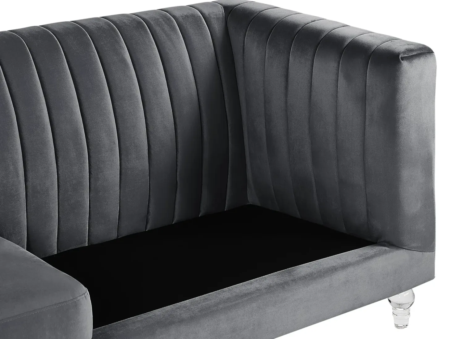 Sofa 3 personers ARVIKA Velour Mørkegrå