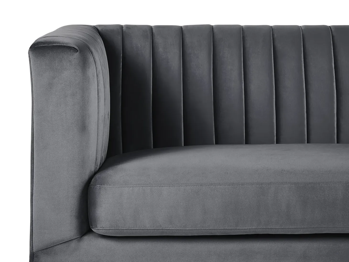 Sofa 3 personers ARVIKA Velour Mørkegrå