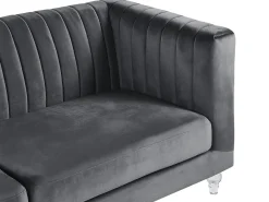 Sofa 3 personers ARVIKA Velour Mørkegrå