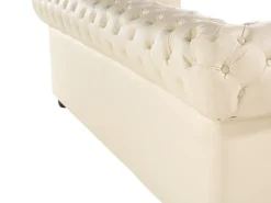 Sofa 3 personers CHESTERFIELD Ægte læder Lys Beige