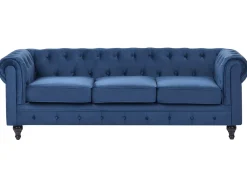 Sofa 3 personers CHESTERFIELD Velour Navy Blå