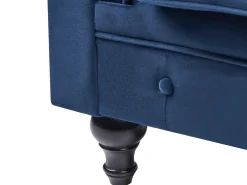 Sofa 3 personers CHESTERFIELD Velour Navy Blå