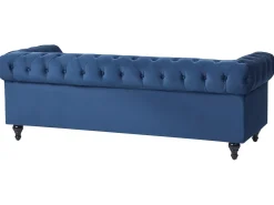 Sofa 3 personers CHESTERFIELD Velour Navy Blå