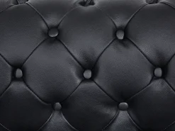 Sofa 3 personers CHESTERFIELD Ægte læder Sort