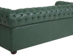 Sofa 3 personers CHESTERFIELD Kunstlæder Grøn
