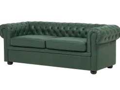 Sofa 3 personers CHESTERFIELD Kunstlæder Grøn