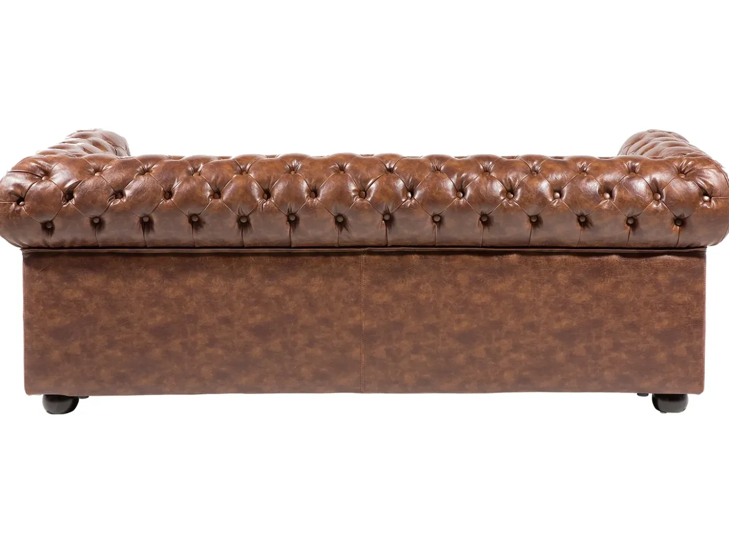 Sofa 3 personers CHESTERFIELD Kunstlæder Guldbrun