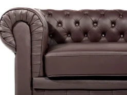 Sofa 3 personers CHESTERFIELD Ægte læder Brun