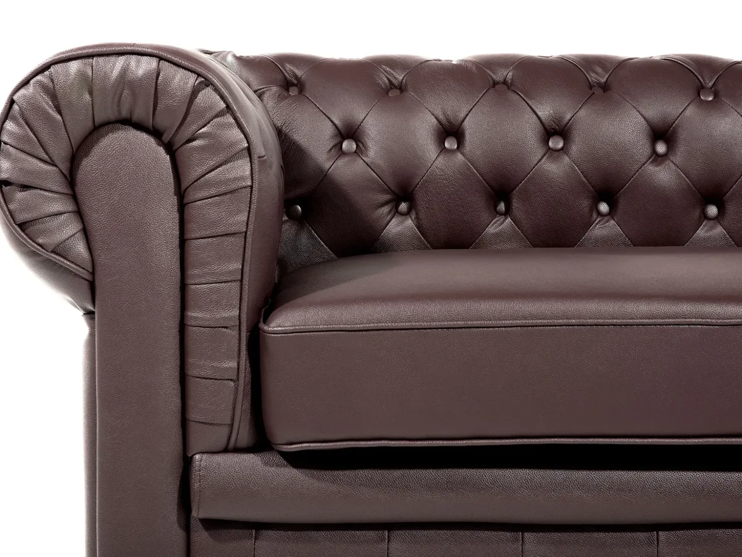 Sofa 3 personers CHESTERFIELD Ægte læder Brun
