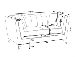 Sofa 2 personers GAULA Velour Blågrøn