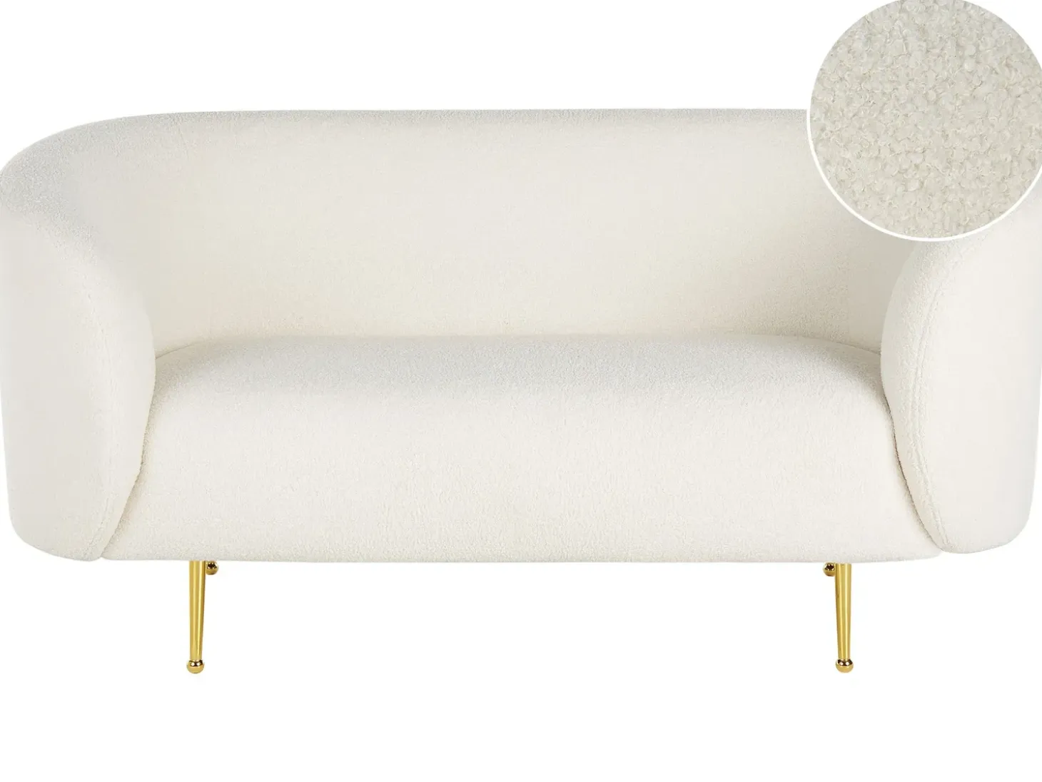 Sofa 2 personers LOEN Boucle Hvid