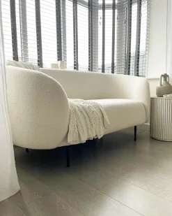 Sofa 2 personers LOEN Boucle Hvid