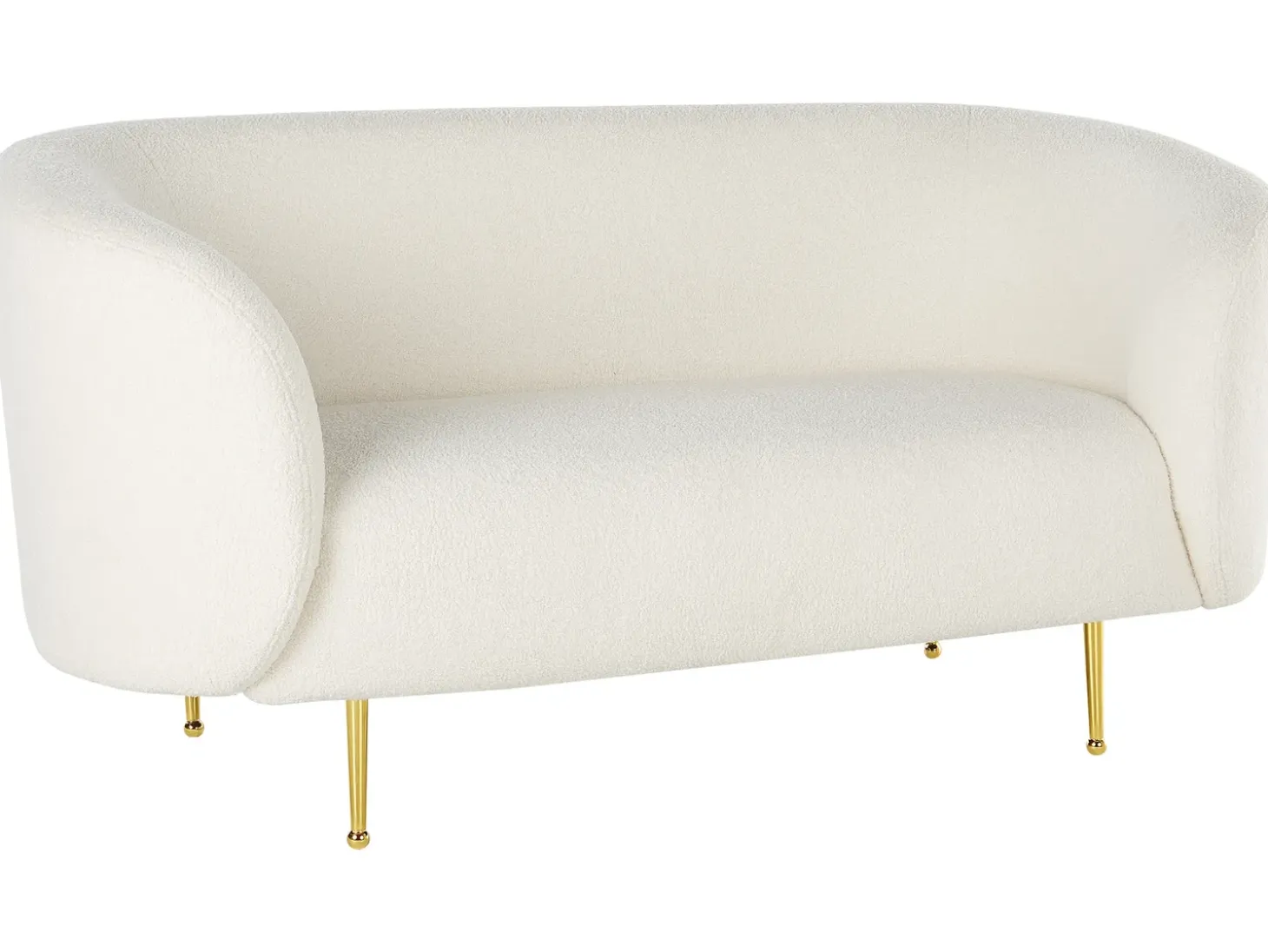 Sofa 2 personers LOEN Boucle Hvid