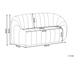 Sofa 2 personers MALUNG Velour Cremehvid