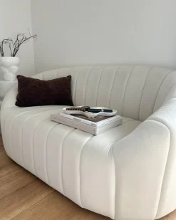 Sofa 2 personers MALUNG Velour Cremehvid